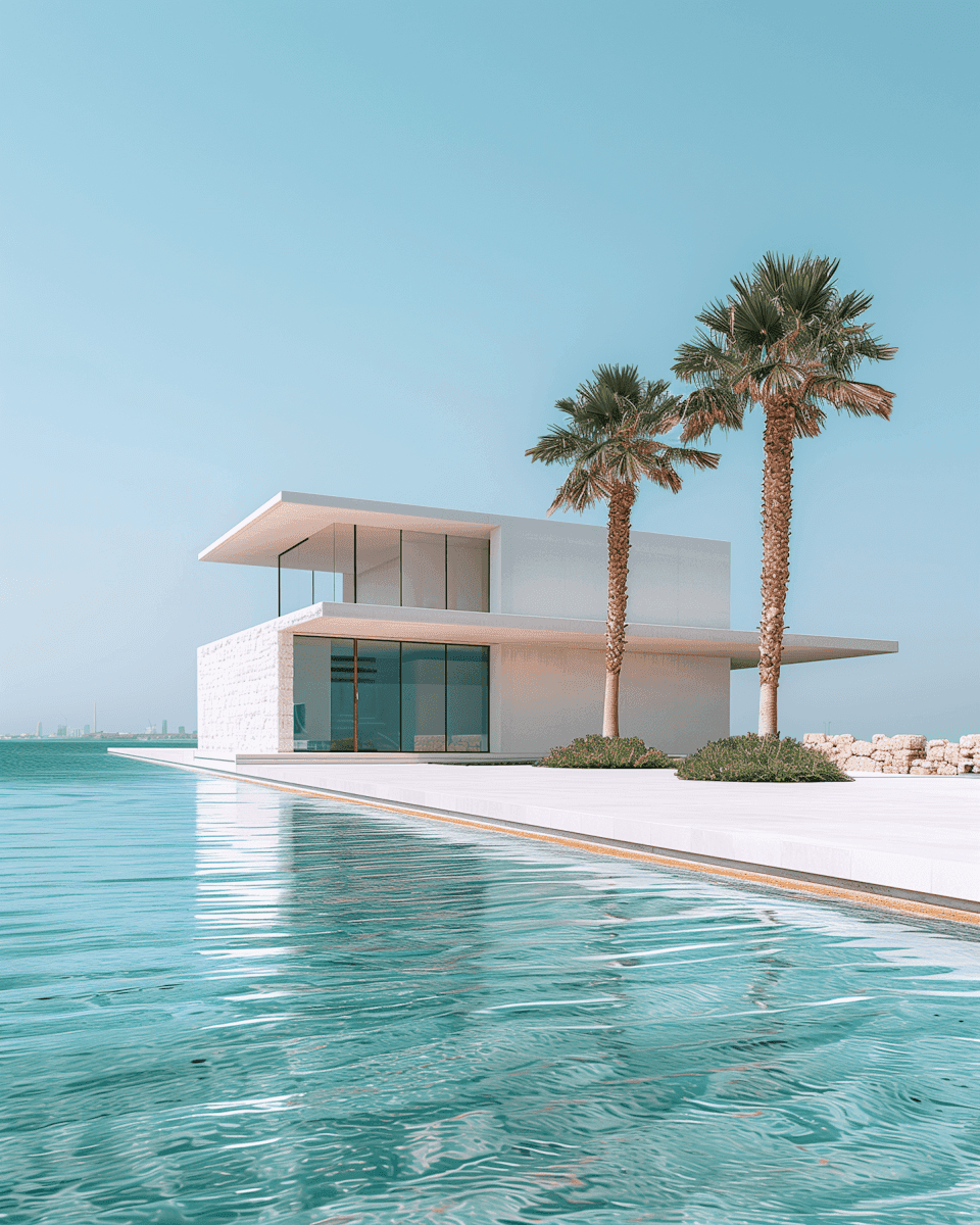 a house with a pool